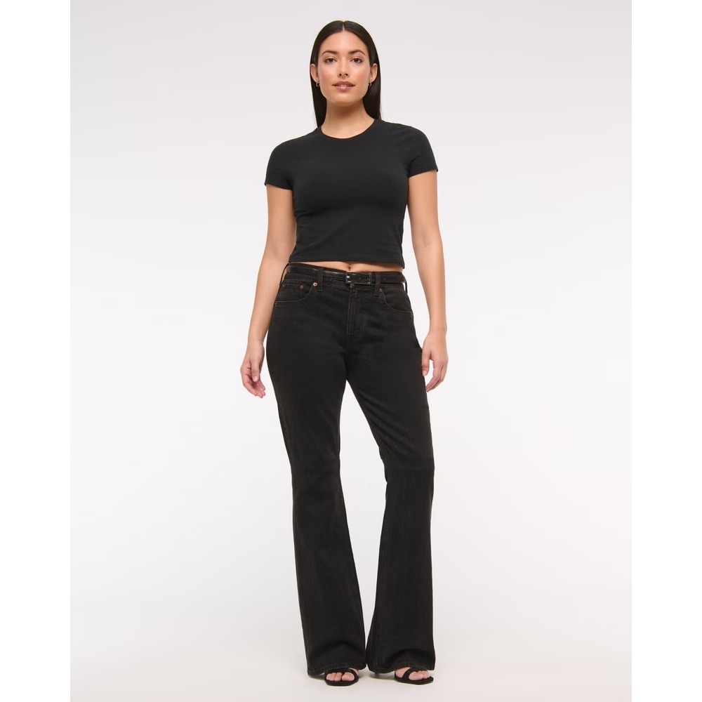 NWT Women's Abercrombie and Fitch The Bootcut Midrise in Black Size 31L